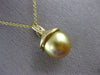 ESTATE LARGE .13CT DIAMOND & AAA GOLDEN SOUTH SEA PEARL 14KT YELLOW GOLD PENDANT