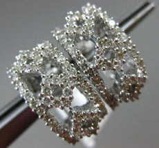 ESTATE WIDE 1.80CT DIAMOND 18KT WHITE GOLD 3D UMBRELLA CLIP ON HANGING EARRINGS