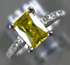 ESTATE 2.3CT DIAMOND & YELLOW TOPAZ 14K WHITE GOLD LUCIDA ENGAGEMENT RING #22462