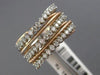 ESTATE WIDE .61CT ROUND DIAMOND 14KT ROSE GOLD 3D MULTI ROW ROPE LOVE RING