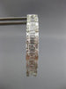 ESTATE LARGE 2.38CT DIAMOND 18KT WHITE GOLD 3D OVAL HOOP HUGGIE HANGING EARRINGS