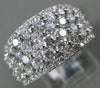 ESTATE WIDE 2.0CT DIAMOND 14KT WHITE GOLD 3D MULTI ROW CLASSIC ANNIVERSARY RING