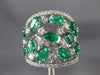 ESTATE EXTRA LARGE 4.54CT DIAMOND & AAA EMERALD 18KT WHITE GOLD ANNIVERSARY RING