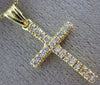 ESTATE .35CT DIAMOND 14KT YELLOW GOLD 3D CLASSIC FLOATING CROSS PENDANT #11307