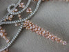 ESTATE LARGE GIA 19.52CT WHITE & PINK DIAMOND 18KT 2 TONE GOLD ETERNITY NECKLACE