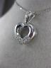 ESTATE .42CT DIAMOND 14KT WHITE GOLD 3D CLASSIC OPEN HEART PAVE PENDANT #18303