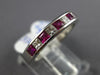 ESTATE 1.10CT DIAMOND & AAA RUBY 14K WHITE GOLD CLASSIC CHANNEL ANNIVERSARY RING