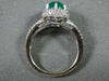 ESTATE 1.73CT DIAMOND & AAA CABOCHON GREEN AGATE 14KT WHITE GOLD ENGAGEMENT RING