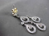 ESTATE LARGE 2.45CT ROUND DIAMOND 14KT WHITE GOLD CHANDALIER FLOATING EARRINGS