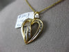 ESTATE .25CT DIAMOND 14KT YELLOW GOLD 3D OPEN HEART FLOATING LOVE PENDANT