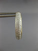 ESTATE LARGE 1.0CT DIAMOND 14KT 2 TONE GOLD 3D CLASSIC 3 ROW OVAL HOOP EARRINGS