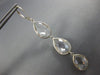 ESTATE LARGE AAA CRYSTAL 14KT WHITE GOLD PEAR SHAPE LEVER BACK HANGING EARRINGS