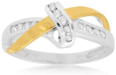 ESTATE .25CT ROUND DIAMOND 14K WHITE GOLD 3D CLASSIC INFINITY LOVE KNOT FUN RING