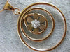 EXTRA LARGE .22CT DIAMOND 18K ROSE GOLD 3D CIRCULAR MATTE & SHINY FLOWER PENDANT