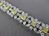 ESTATE LARGE & WIDE 19.0CT MULTI COLOR DIAMOND 18K TWO TONE GOLD TENNIS BRACELET