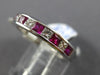 ESTATE 1.10CT DIAMOND & AAA RUBY 14K WHITE GOLD CLASSIC CHANNEL ANNIVERSARY RING