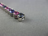 ESTATE 32.9CT AAA PINK & BLUE SAPPHIRE 14K WHITE GOLD 3D 3 PRONG TENNIS NECKLACE