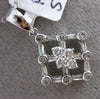 ESTATE .26CT DIAMOND ROUND & BAGUETTE 18KT WHITE GOLD 3D SQUARE FLOATING PENDANT