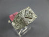 ESTATE LARGE .60CT DIAMOND 18KT WHITE GOLD ROUND & PRINCESS INVISIBLE MENS RING