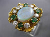 ESTATE EXTRA LARGE 8.80CT DIAMOND AAA OPAL & EMERALD 18K YELLOW GOLD 3D FUN RING