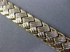 ESTATE WIDE 14KT WHITE & YELLOW GOLD 3D CRISS CROSS V SHAPE LINK BRACELET #26164