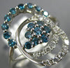 ESTATE .75CT WHITE & BLUE DIAMOND 14KT WHITE GOLD 3D FLOWER LOVE KNOT FUN RING