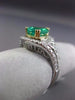 LARGE 2.15CT DIAMOND & AAA EMERALD 14KT TWO TONE GOLD PEAR SHAPE ENGAGEMENT RING