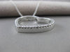 ESTATE LARGE .50CT DIAMOND 14KT WHITE GOLD OPEN HEART FLOATING PENDANT & CHAIN