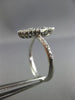ESTATE WIDE .36CT DIAMOND & AAA SAPPHIRE 14KT WHITE GOLD TRIANGLE PAVE FUN RING