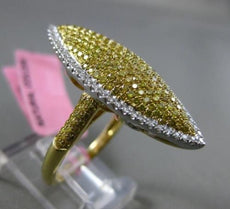 ESTATE EXTRA LARGE 1.33CT DIAMOND 18KT WHITE & YELLOW GOLD 3D MARQUISE PAVE RING