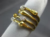 ESTATE LARGE .26CT DIAMOND 18KT YELLOW GOLD 3D CLASSIC MULTI ROW BAMBOO FUN RING