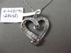 ESTATE .29CT ROUND & BAGUETTE DIAMOND 14K WHITE GOLD FLOATING LOVE HEART PENDANT