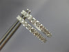 ESTATE 1.0CT DIAMOND 14K WHITE GOLD 3D SHARE PRONG HOOP EARRINGS