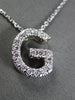 ESTATE LARGE .30CT DIAMOND 14KT WHITE GOLD 3D  "G" FLOATING PENDANT #20025