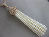 ESTATE EXTRA LARGE 1.50CT DIAMOND & AAA PEARL 18KT ROSE GOLD 3D TASSLE NECKLACE