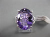 ESTATE LARGE 7.73CTW DIAMOND & AAA AMETHYST 14KT WHITE 3D FLORAL COCKTAIL RING