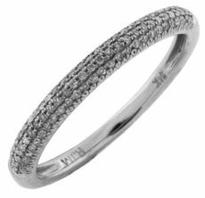 .20CT DIAMOND 14KT WHITE GOLD CLASSIC 3 ROW ROUND SEMI ETERNITY ANNIVERSARY RING