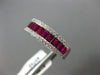 ESTATE WIDE 1.66CT DIAMOND & AAA RUBY 18K WHITE GOLD CLASSIC SEMI ETERNITY RING
