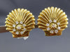 ANTIQUE LARGE 1.0CT ROUND DIAMOND 18KT GOLD CLASSIC SHELL EARRINGS E VVS #2241