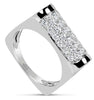 ESTATE .67CT DIAMOND 18KT WHITE GOLD 3D CLASSIC RECTANGULAR DOME SQUARE FUN RING
