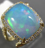 ESTATE 5.73CT DIAMOND & AAA OPAL 14K YELLOW GOLD 3D SQUARE HALO CRISS CROSS RING