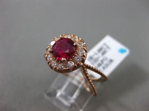 ESTATE WIDE 1.40CTW DIAMOND & AAA RUBY 14KT ROSE GOLD HALO CLASSIC INFINITY RING