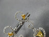 ESTATE 1.57CT WHITE & FANCY YELLOW DIAMOND 18KT TWO TONE GOLD 3D HEART EARRINGS