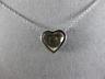 ESTATE .23CT DIAMOND 14KT WHITE GOLD 3D CLASSIC SOLITAIRE HEART PENDANT #5189