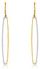 ESTATE LONG .33CT DIAMOND 14KT YELLOW GOLD 3D OVAL ELONGATED HANGING EARRINGS