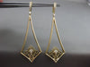 ESTATE LARGE .50CT DIAMOND 14KT YELLOW GOLD 3D FLEUR DE LIS CHANDELIER EARRINGS