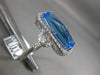 ESTATE LARGE 5.31CT DIAMOND & AAA BLUE TOPAZ 14KT WHITE GOLD 3D FILIGREE RING