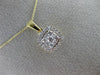 ESTATE .25CT DIAMOND 14KT TWO TONE GOLD 3D SQUARE CLUSTER HALO FLOATING PENDANT