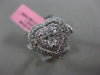 ESTATE 1.23CT ROUND & HEART DIAMOND 18KT WHITE GOLD HEART SHAPE DOUBLE HALO RING