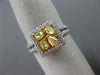 .88CT WHITE & FANCY YELLOW DIAMOND 18KT WHITE GOLD SQUARE FRIENSHIP PROMISE RING